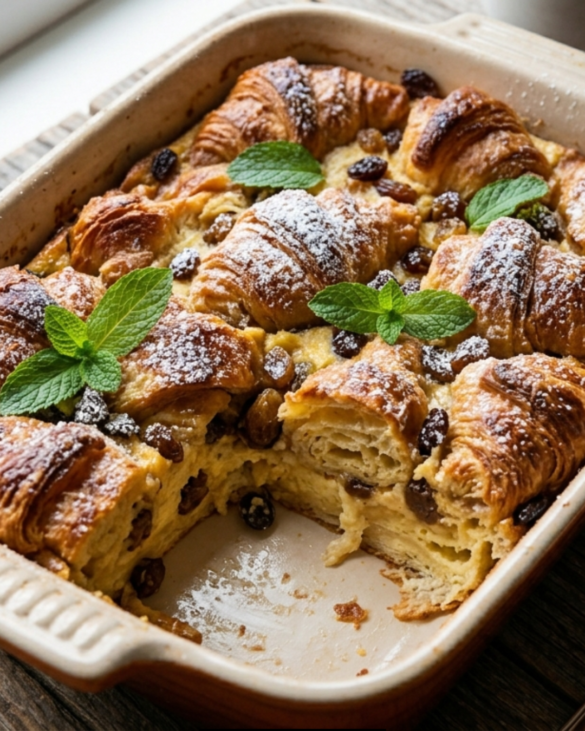 Bread and Butter Pudding with Croissants