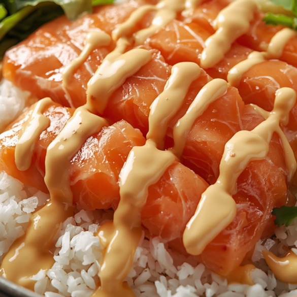 Salmon Rice Bowl with Yum Yum Sauce