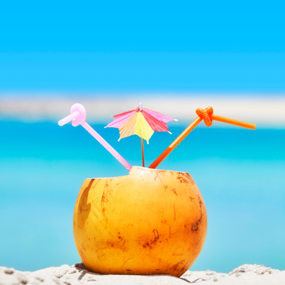 Coconut Drink with Umbrella