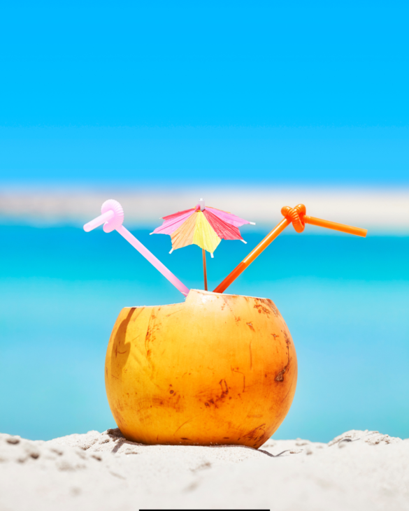 Coconut Drink with Umbrella